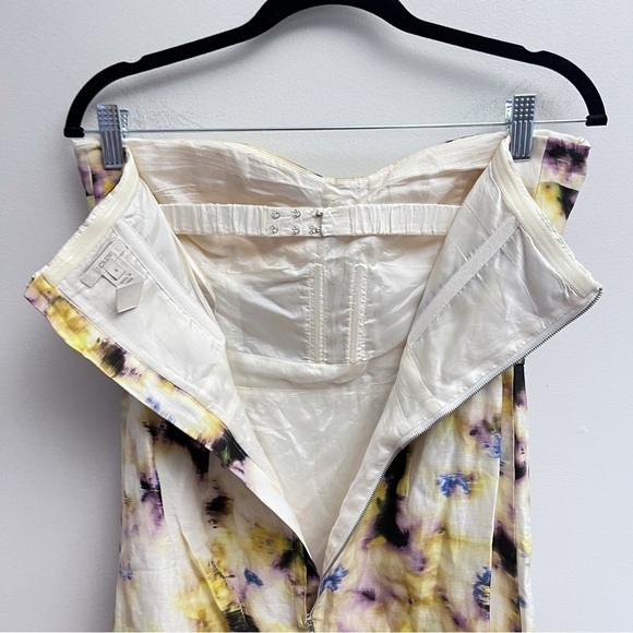 J Crew Size 4 Fleurette Sweetheart Bust Tie Dye Silk & Linen Blend Mini Dress - Picture 6 of 11